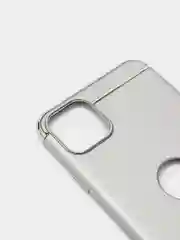 Серебряный гибридный жесткий чехол IHaitun для iPhone, с металлической золотой вставкой, 3 в 1