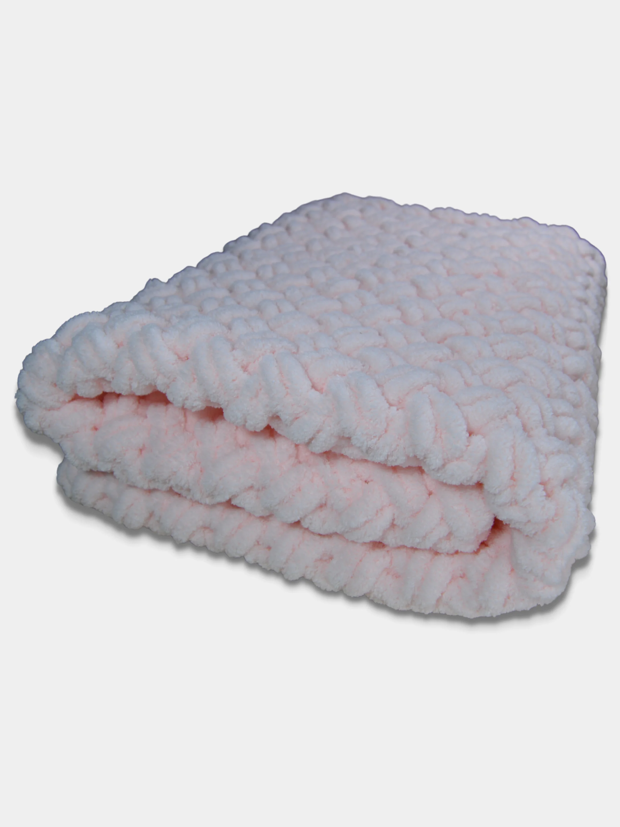 Розовый детский плед ручной вязки Alize Puffy