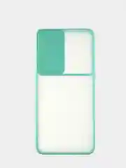 Бирюзовый матовый полупрозрачный чехол с защитой камеры Samsung S21 plus Galaxy S21+
