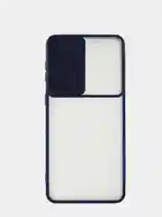 Синий матовый полупрозрачный чехол с защитой камеры Samsung S21 plus Galaxy S21+
