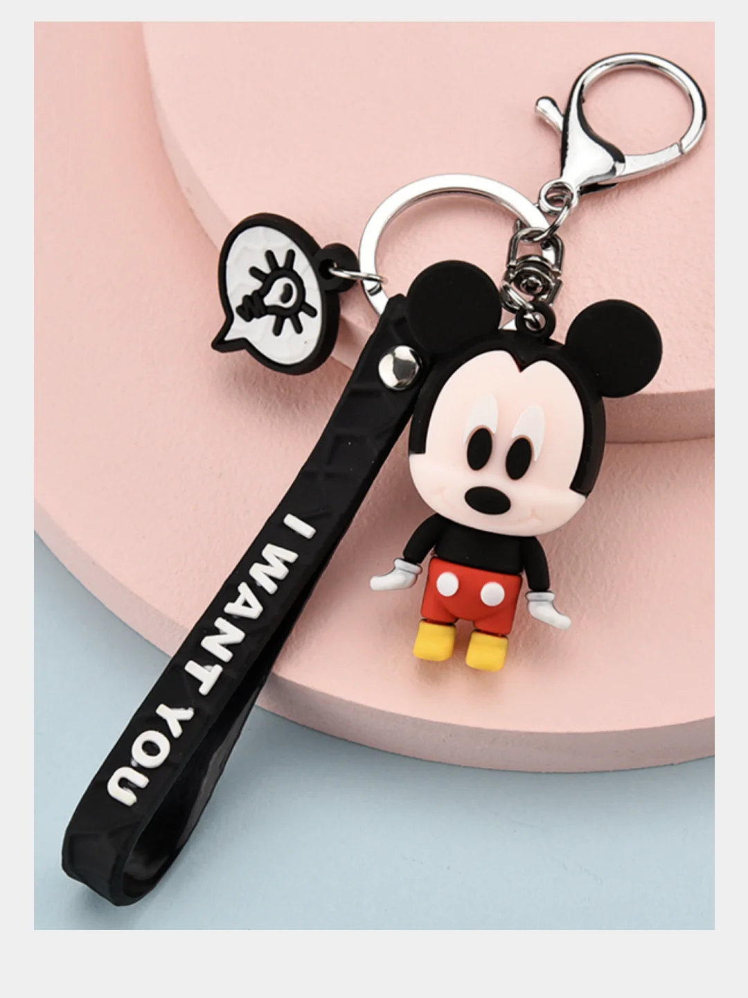 Черный брелок малыши Disney мини, мики, тигра, вини-пух, петачок, дональд дак, поночка, стич