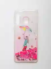 Чехол для Samsung Galaxy A21, переливающийся, с блестками и водой