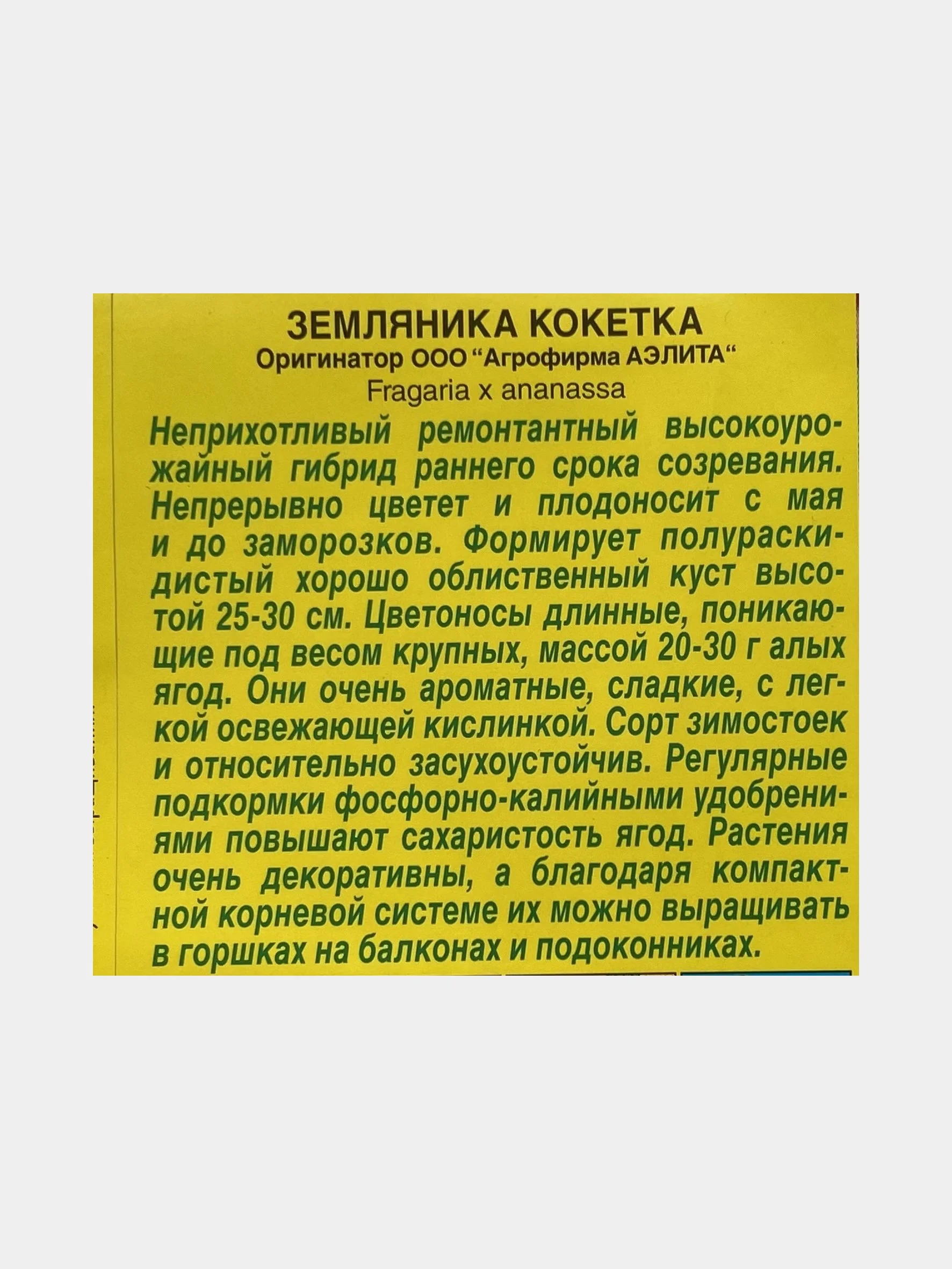 Семена Земляника "Кокетка"