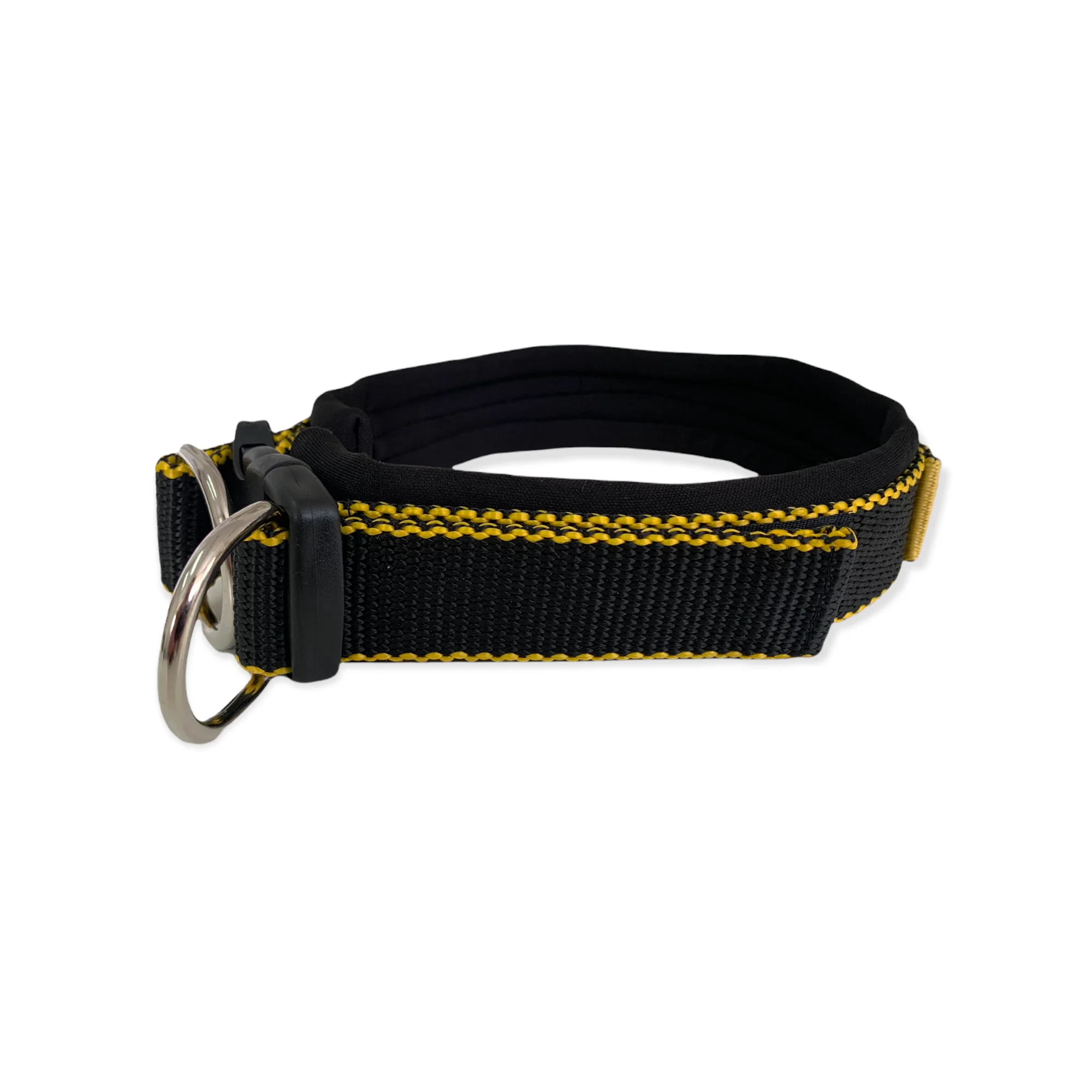 Желтый ошейник с ручкой Fashion, капрон 30мм STRONG DOG