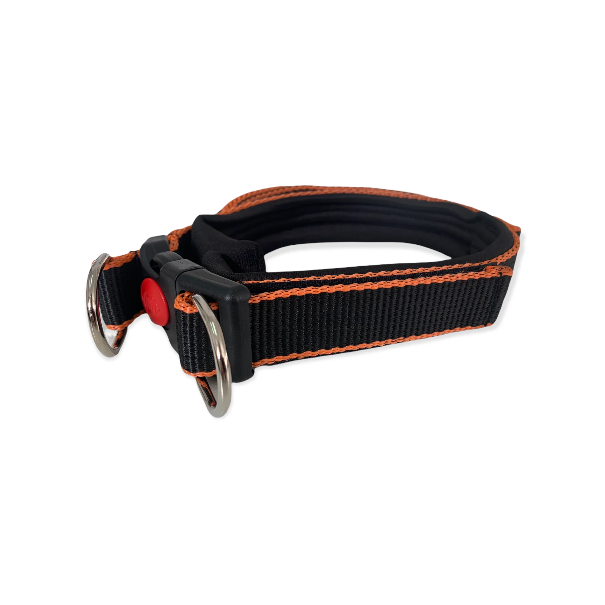 Оранжевый ошейник с ручкой Fashion, капрон 25мм STRONG DOG