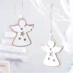 Набор новогодних деревянных игрушек в индивидуальной упаковке, 2 шт