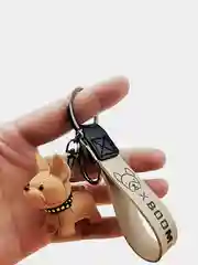 Коричневый брелок собака бульдог