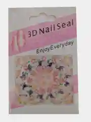 Бежевый меланж 3d наклейки для украшения ногтей (в наборе2 листка 6.5см на 5.5 см)