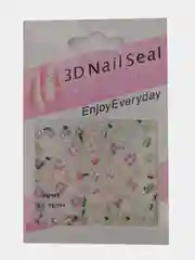 Голубой 3d наклейки для украшения ногтей (в наборе2 листка 6.5см на 5.5 см)