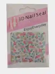 Желтый 3d наклейки для украшения ногтей (в наборе2 листка 6.5см на 5.5 см)