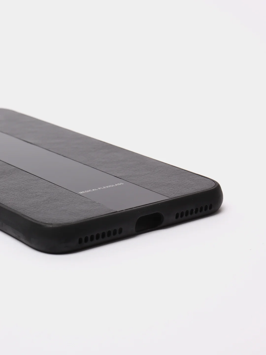 Черный чехол на айфон в стиле Porsche из TPU c вставками из искусственной кожи для iPhone