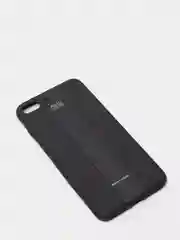 Черный чехол на айфон в стиле Porsche из TPU c вставками из искусственной кожи для iPhone