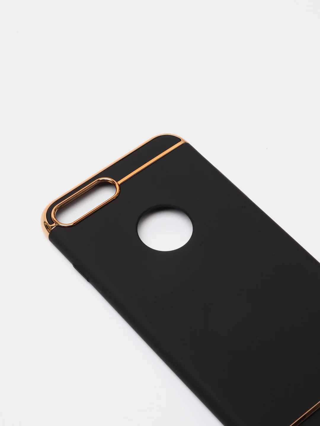 Черный гибридный жесткий чехол IHaitun для iPhone, с металлической золотой вставкой, 3 в 1