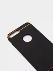 Черный гибридный жесткий чехол IHaitun для iPhone, с металлической золотой вставкой, 3 в 1