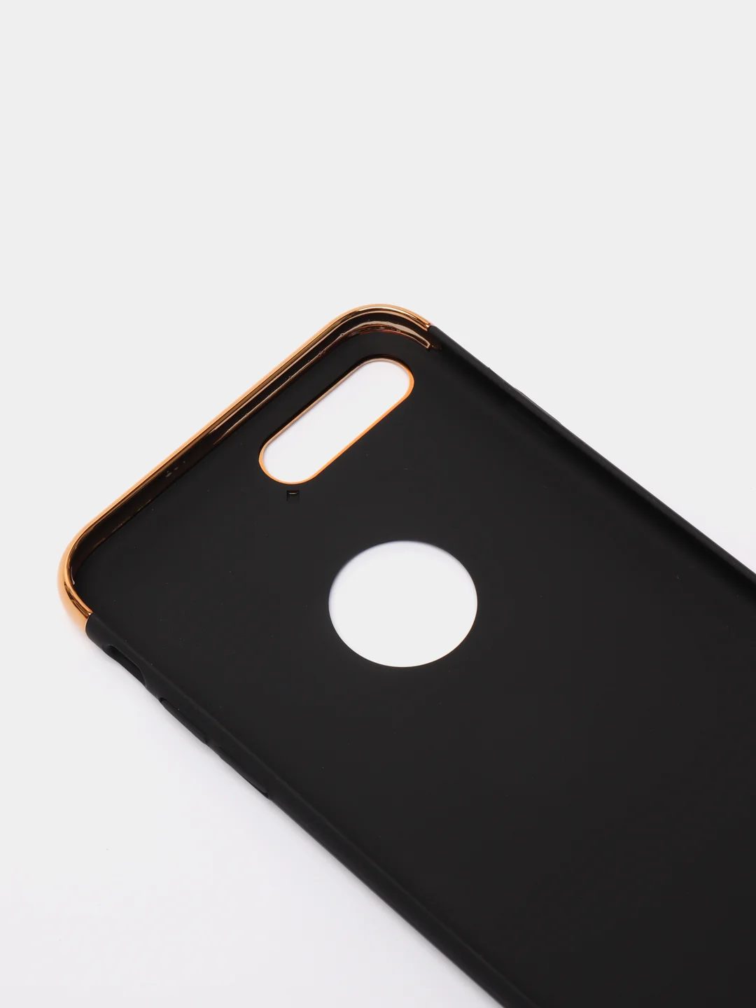 Черный гибридный жесткий чехол IHaitun для iPhone, с металлической золотой вставкой, 3 в 1