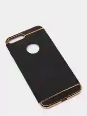 Черный гибридный жесткий чехол IHaitun для iPhone, с металлической золотой вставкой, 3 в 1