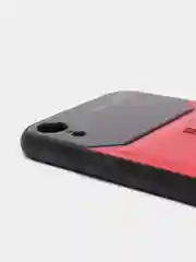 Красный чехол для Айфон кожаный с глянцевым противоударным стекло для iPhone IHaitun