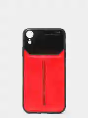 Красный чехол для Айфон кожаный с глянцевым противоударным стекло для iPhone IHaitun