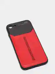 Красный чехол для Айфон кожаный с глянцевым противоударным стекло для iPhone IHaitun