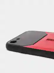 Красный чехол для Айфон кожаный с глянцевым противоударным стекло для iPhone IHaitun