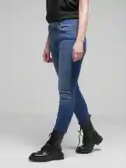Синий джинсы женские skinny скинни, BEDEW, средняя посадка