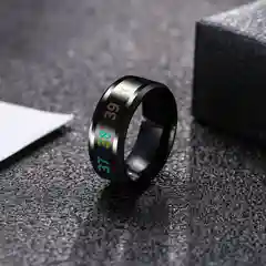 Черный кольцо термометр из стали 8 мм