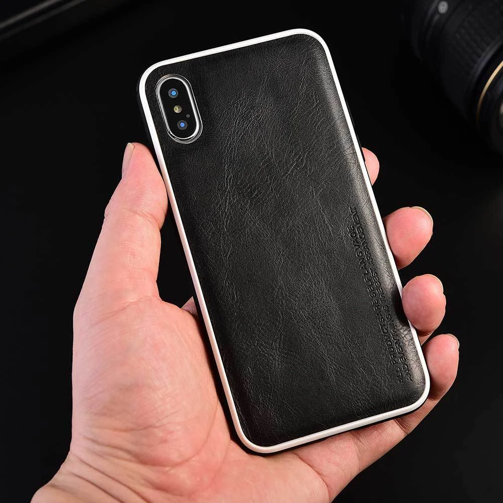 Мягкий чехол для айфон из TPU и кожи для iPhone