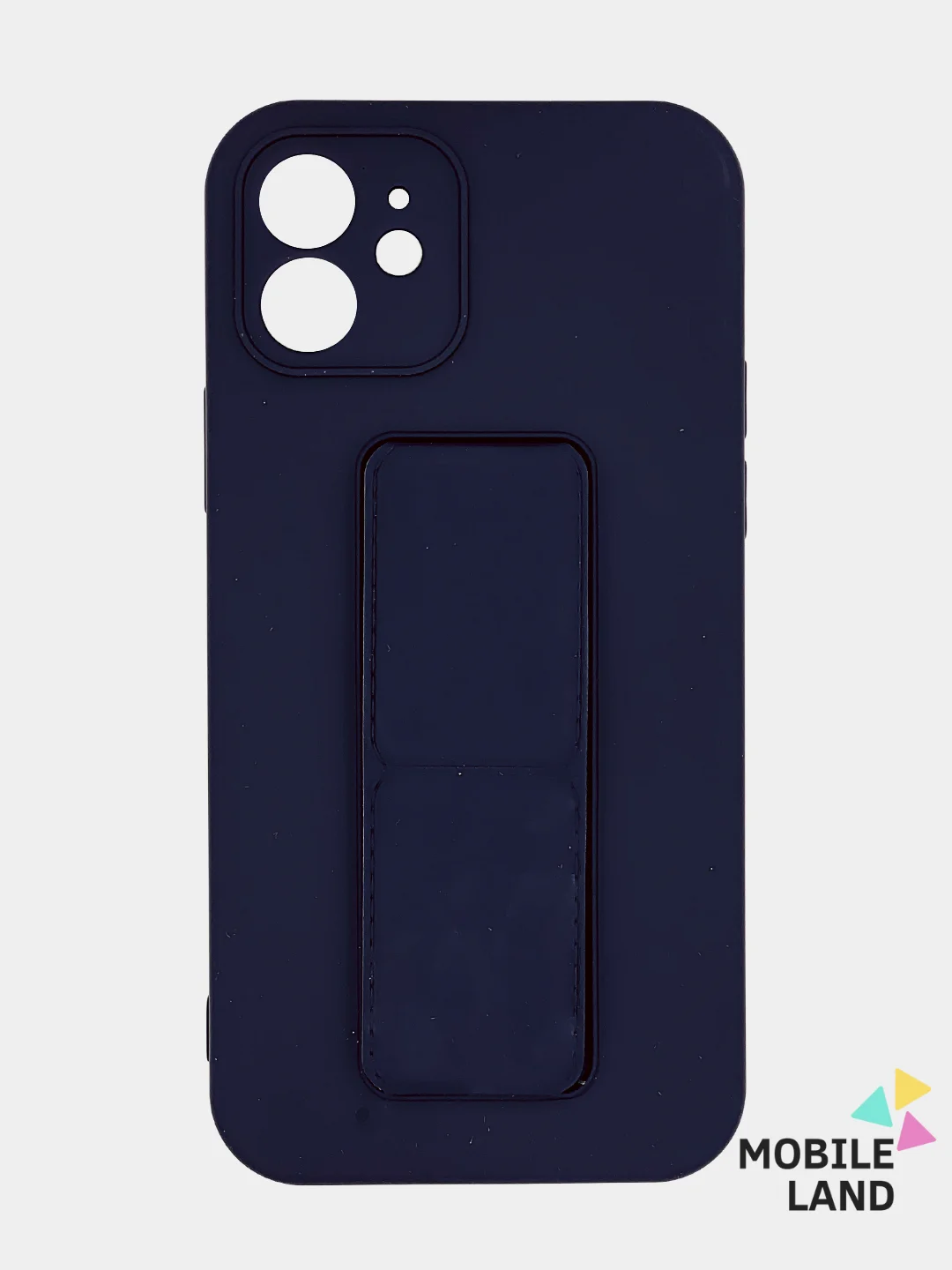 Серый меланж чехол для iPhone 12 / 12 Pro / 12 Pro Max, силиконовый с магнитным держателем-подставкой