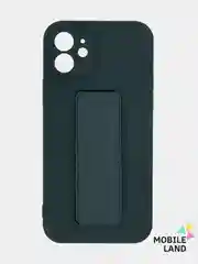 Серый меланж чехол для iPhone 12 / 12 Pro / 12 Pro Max, силиконовый с магнитным держателем-подставкой