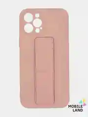 Розовый чехол для iPhone 12 / 12 Pro / 12 Pro Max, силиконовый с магнитным держателем-подставкой