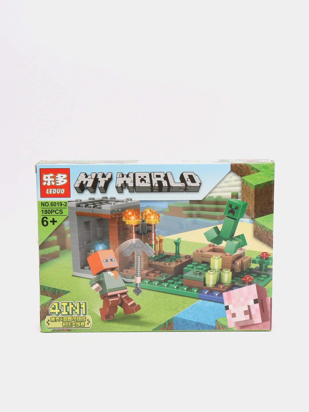 Зеленый конструктор LEDUO "My World" 4 в 1, 180-245 деталей