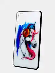 Алый чехол из закалённого стекла для Samsung, с принтом