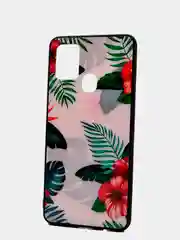 Багровый чехол из закалённого стекла для Samsung, с принтом