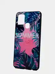 Бежевый чехол из закалённого стекла для Samsung, с принтом