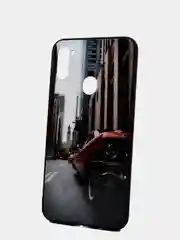 Бежевый меланж чехол из закалённого стекла для Samsung, с принтом