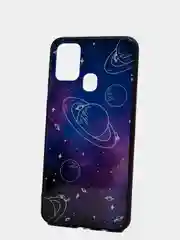 Бирюзовый чехол из закалённого стекла для Samsung, с принтом