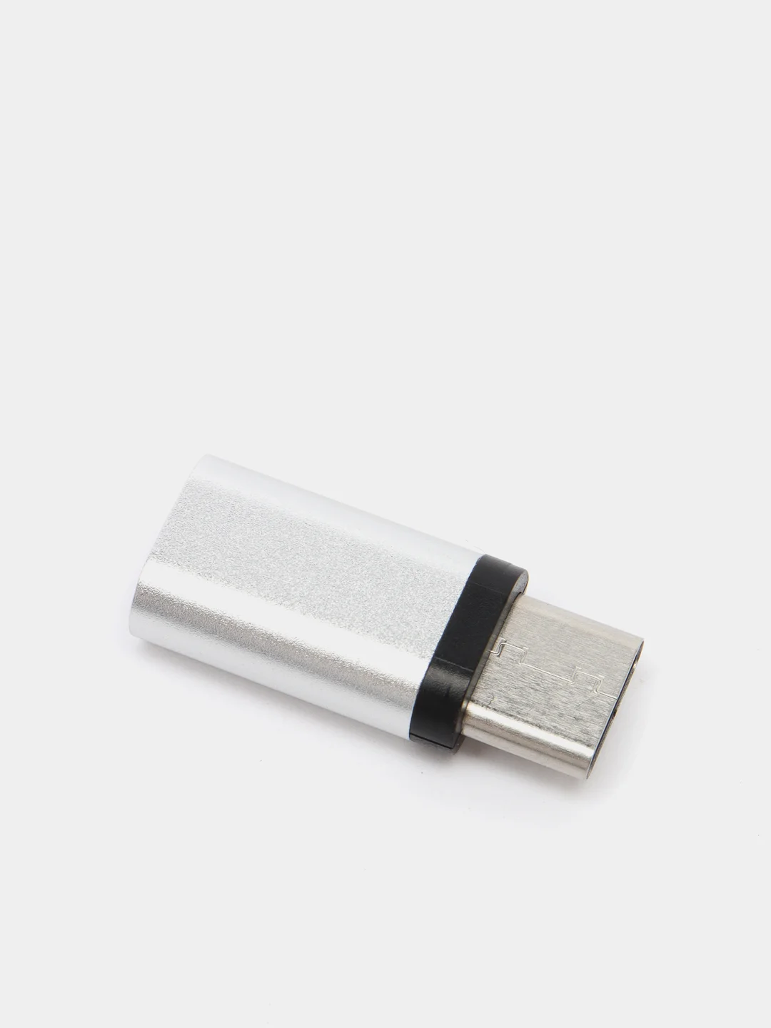 Серебряный адаптер-переходник мicro usb / type-c / 5 шт