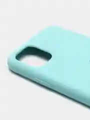Бирюзовый чехол Silicone case для iPhone 11 с открытым низом