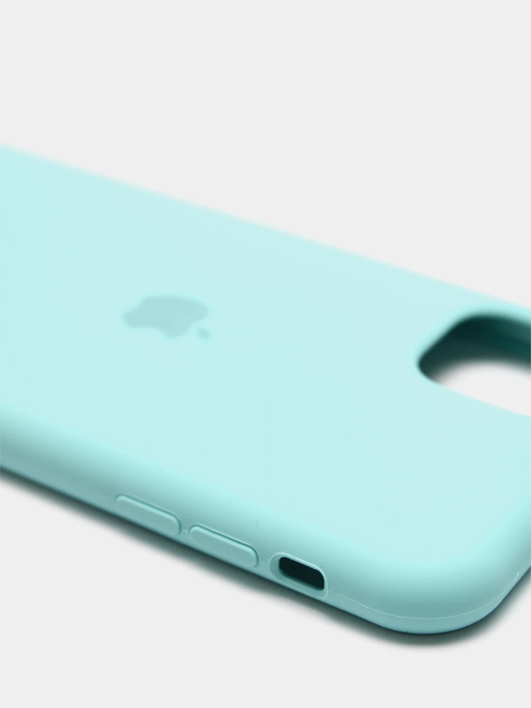 Бирюзовый чехол Silicone case для iPhone 11 с открытым низом