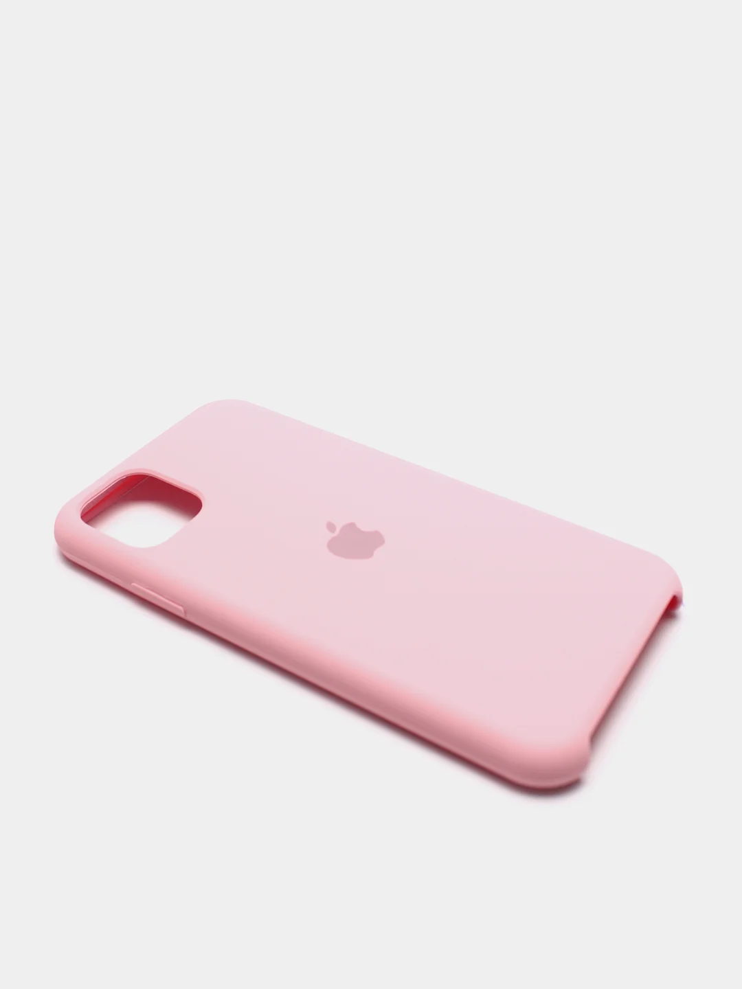 Розовый чехол Silicone case для iPhone 11 с открытым низом