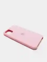 Розовый чехол Silicone case для iPhone 11 с открытым низом