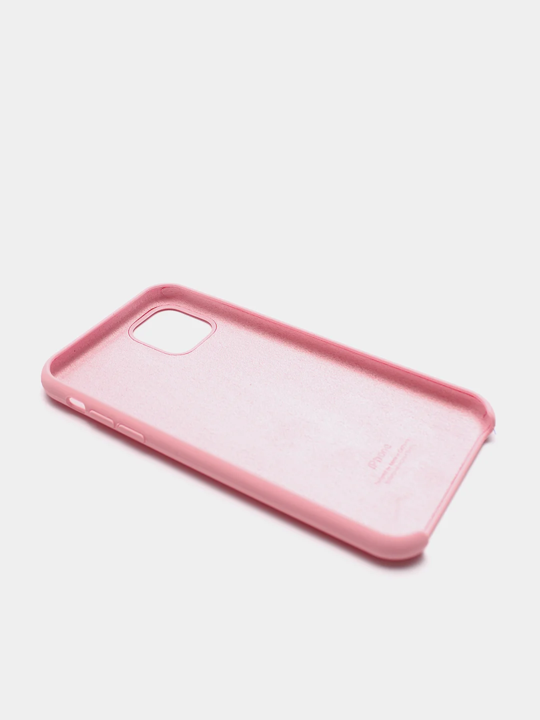 Розовый чехол Silicone case для iPhone 11 с открытым низом