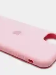 Розовый чехол Silicone case для iPhone 11 с открытым низом