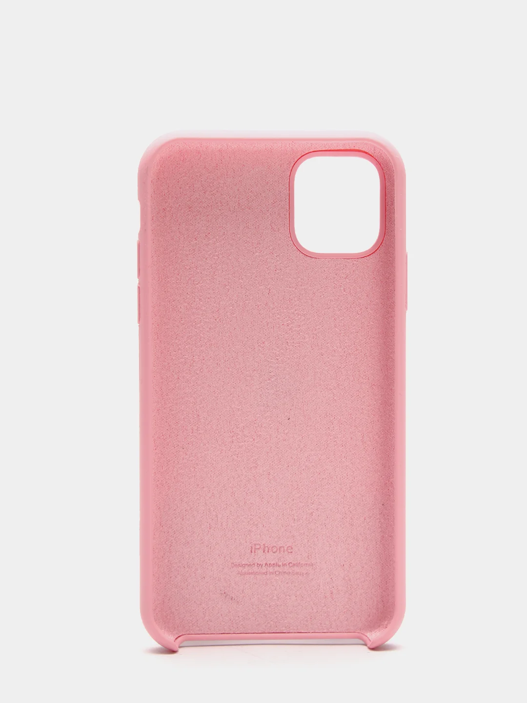 Розовый чехол Silicone case для iPhone 11 с открытым низом