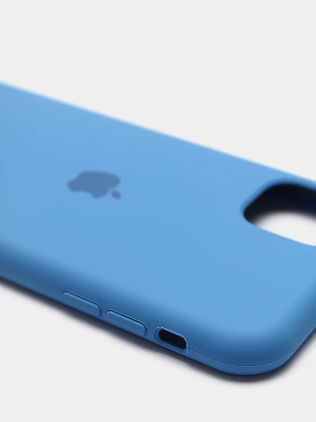 Синий чехол Silicone case для iPhone 11 с открытым низом