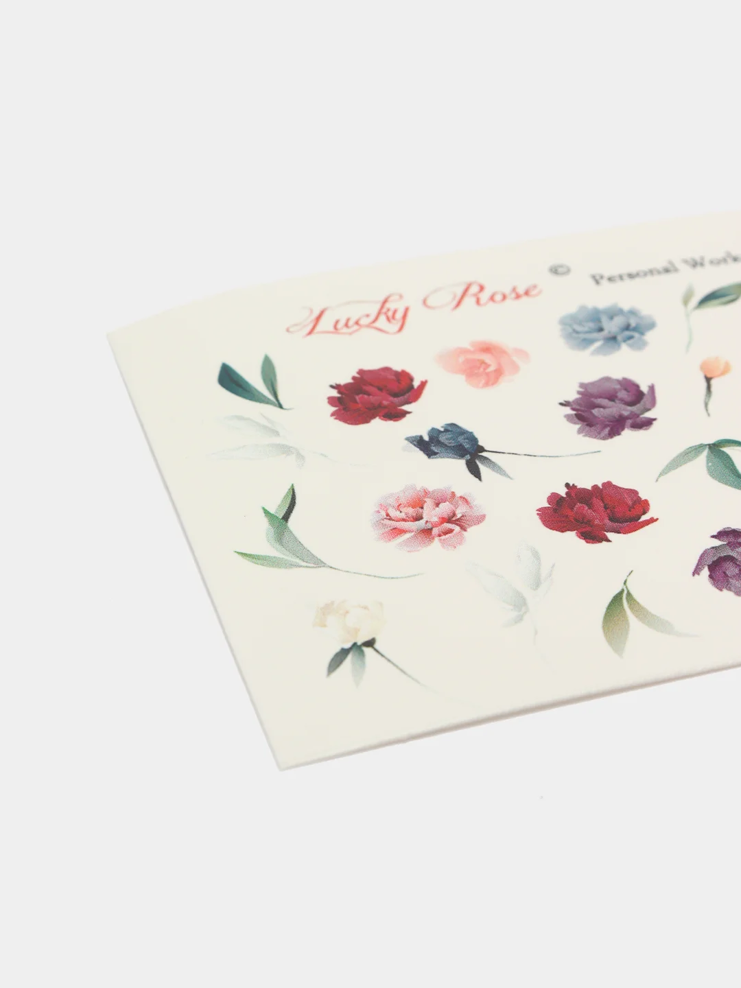 Наклейка для дизайна ногтей Lucky Rose Цветы Пионы, слайдер для маникюра под гель-лак