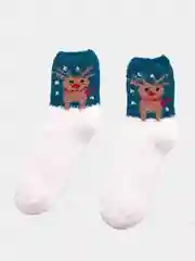 Красный носки новогодние женские с принтом