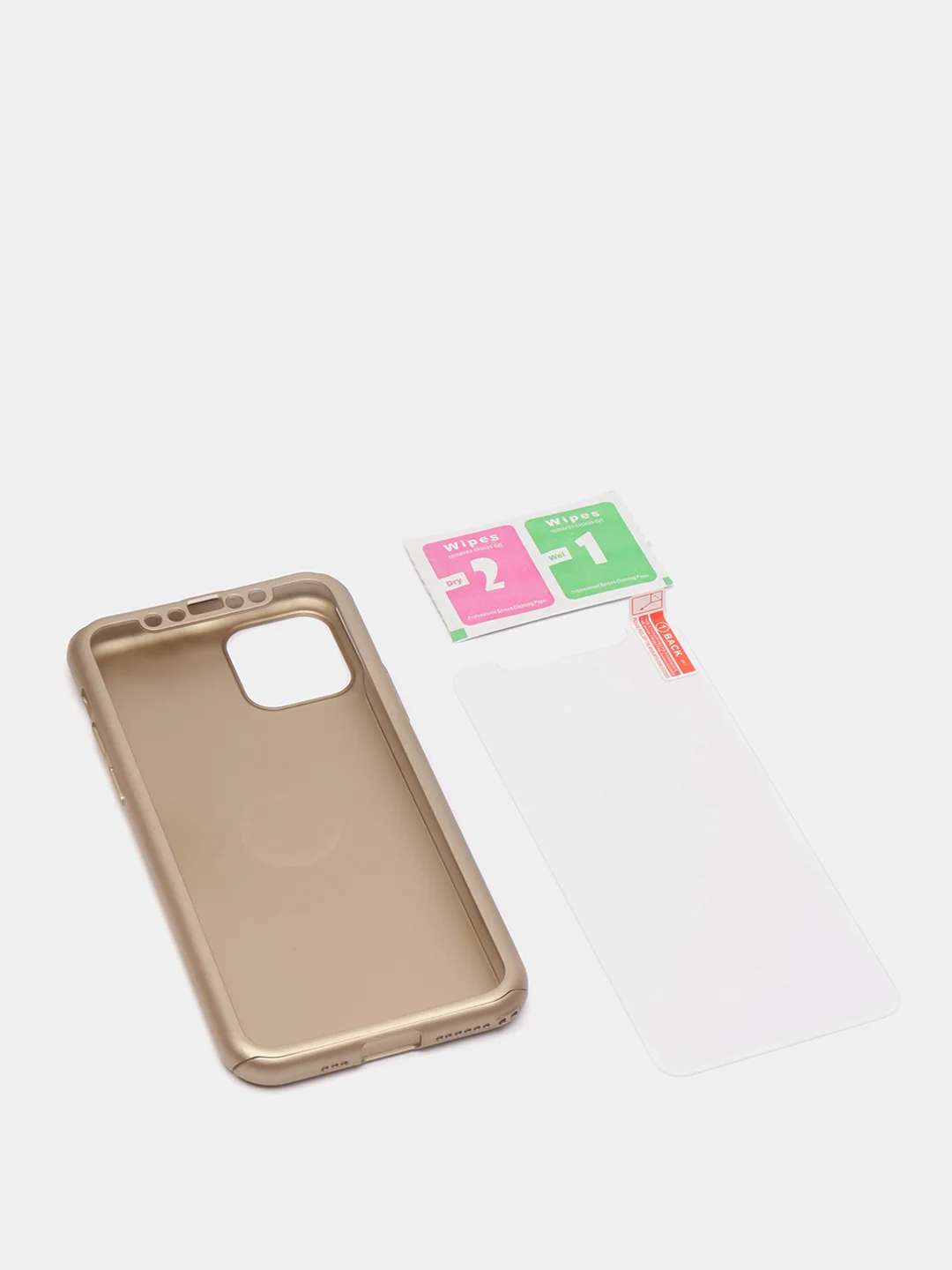 Золотой чехол для айфон iPhone из ТПУ, защита 360