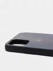 Синий чехол на айфон в стиле Porsche из TPU c вставками из искусственной кожи для iPhone