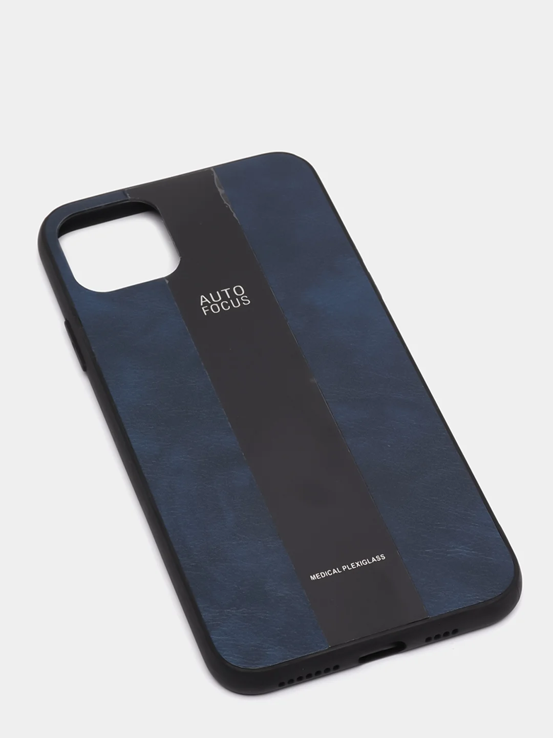 Синий чехол на айфон в стиле Porsche из TPU c вставками из искусственной кожи для iPhone